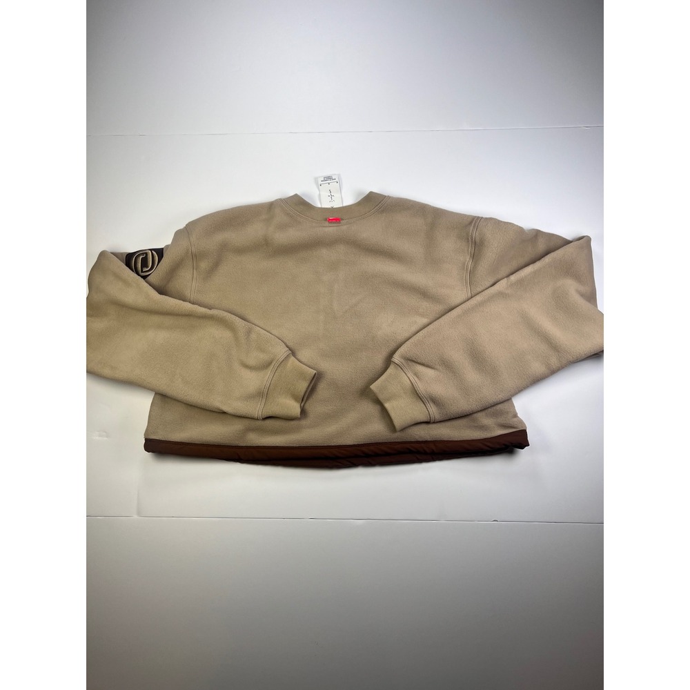 Nike Cactus Jack Sweatshirt Women Medium Tan Brown Travis Scott Fleece Cropped - Picture 6 of 7